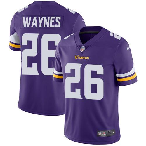 Nike Vikings #26 Trae Waynes Purple Team Color Youth Stitched NFL Vapor Untouchable Limited Jersey